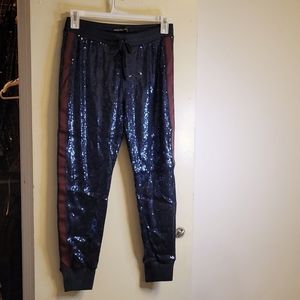 Navy blue sequin Abercrombie joggers